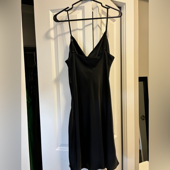 Black Satin Dynamite Slip Dress - Picture 3 of 3